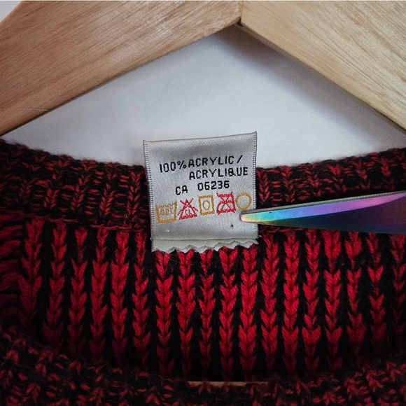 Vintage red black checkered oversized crewneck sweater - Picture 5 of 5